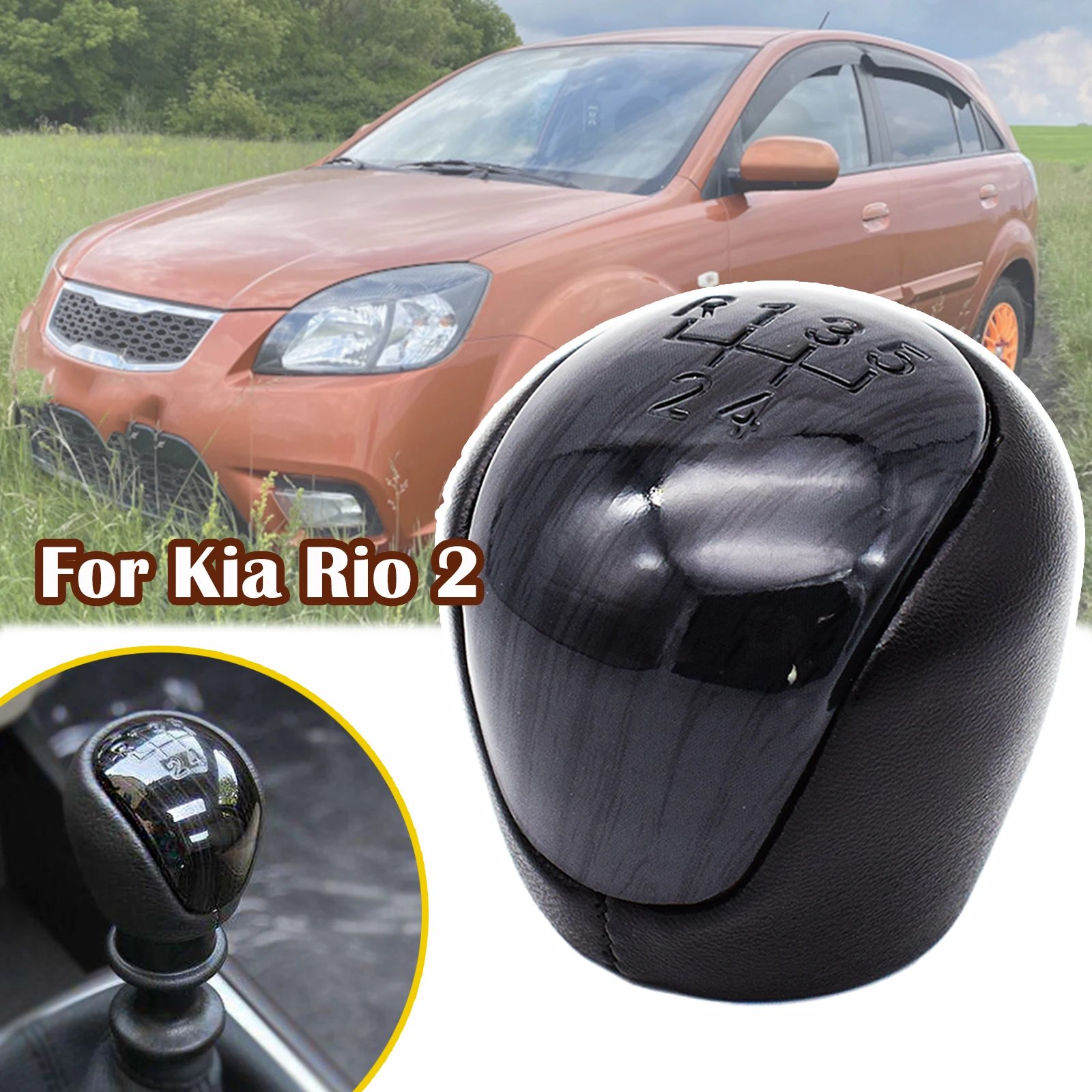 5 Speed Gear Stick Shift Knob Lever Pen Adapter Replacement For Kia Rio 2 Pride Sephia Sport 2005 2006 2007 2008 2009 2010  2011