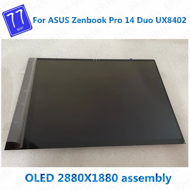 For ASUS Zenbook Pro 14 Duo OLED UX8402Z UX8402ZA UX8402ZE UX8402 ZA LCD SCREEN Display panel glass OLED 2880X1880 assembly