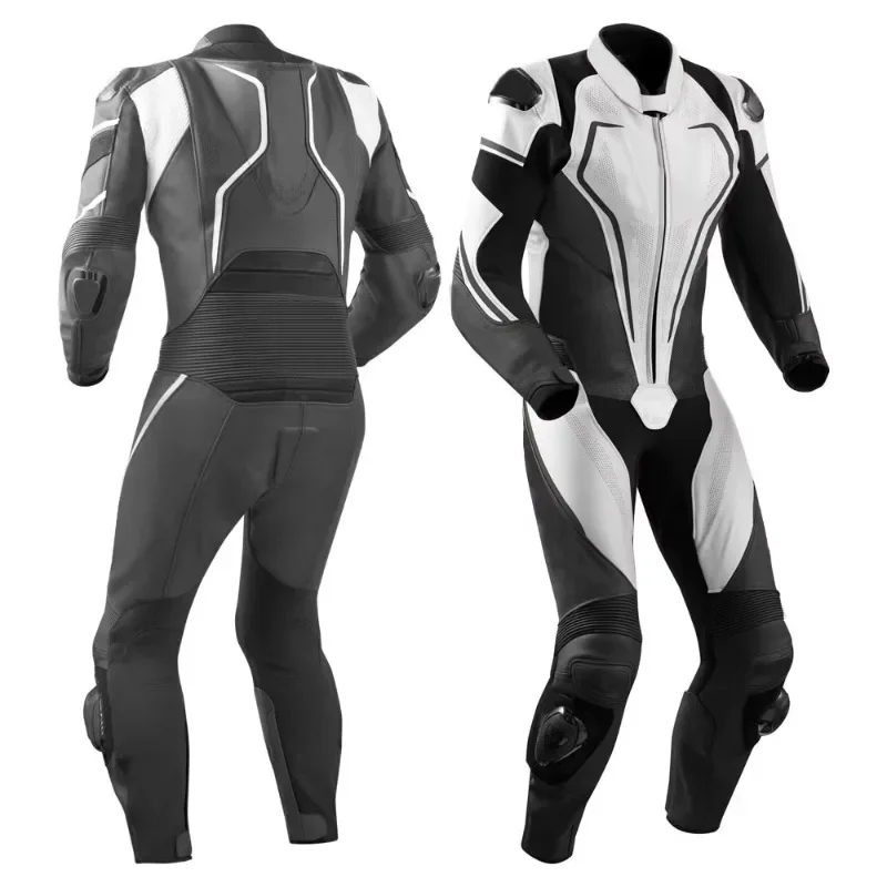 

Men's track motorcycle and car gear Armor-padded leather motorcycle suit for cruising and racing wear