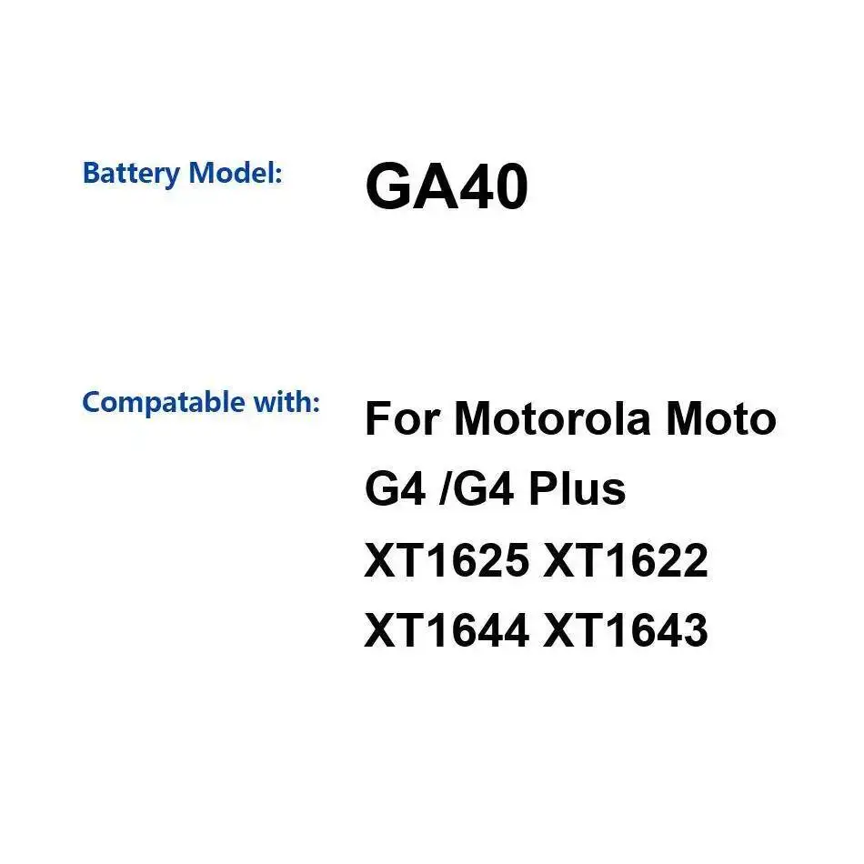 

Премиальная замена для Motorola Moto G4 G4plus XT1625 XT1622 XT1644 XT1643 аккумулятор для мобильного телефона высокой емкости 3000 мАч GA40