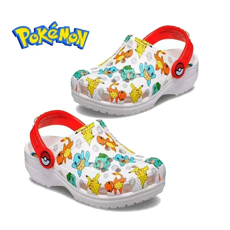 Pokemon Hole Sandals Pikachu Squirtle Charmander Slippers Sandals Kawaii Eva Anime Home Beach Shoes Summer Slippers Kids Gifts