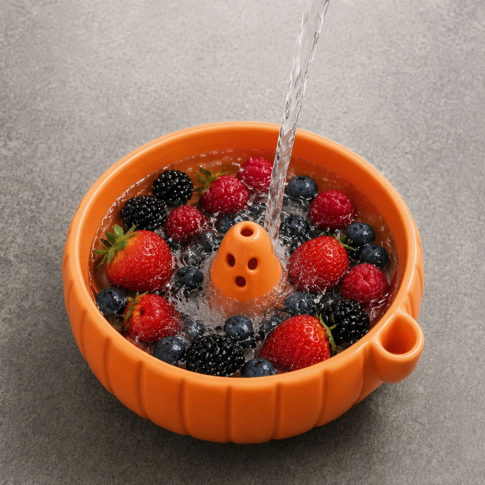 PLA 3D Printed Halloween Swirl Bowl with Drain Holes Vortex Fruit and Vegetable Washer & Cleaner for Berries Vegetables & Fruits