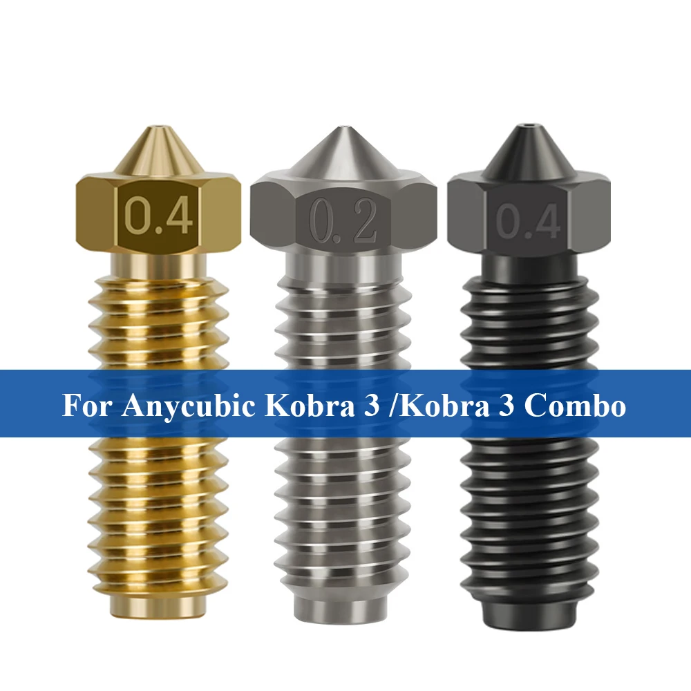 Насадка для 3D-принтера Anycubic Kobra 3, латунные насадки из закаленной стали для Anycubic Kobra 3 Combo Kobra3, 0,2 0,4 0,6 0,8 мм