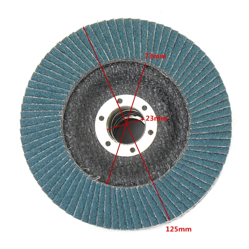 Discos Flap Profissional, Discos de Lixar, Moagem, Polimento Rodas, Lâminas para Angle Grinder, 5 in, 40 Grit, 60 Grit, 80 Grit, 120 Grit, 125mm, 10PCs