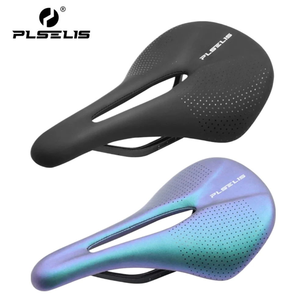 

PLSELIS MTB седло из углеродного волокна, сверхлегкое полое широкое седло с коротким носом и основанием из углеродного волокна, универсальное для шоссейного велосипеда