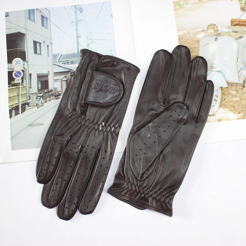 

New Sheepskin Golf Gloves Unisex Thin Single Leather Unlined Touch Screen Driving Leather Gloves