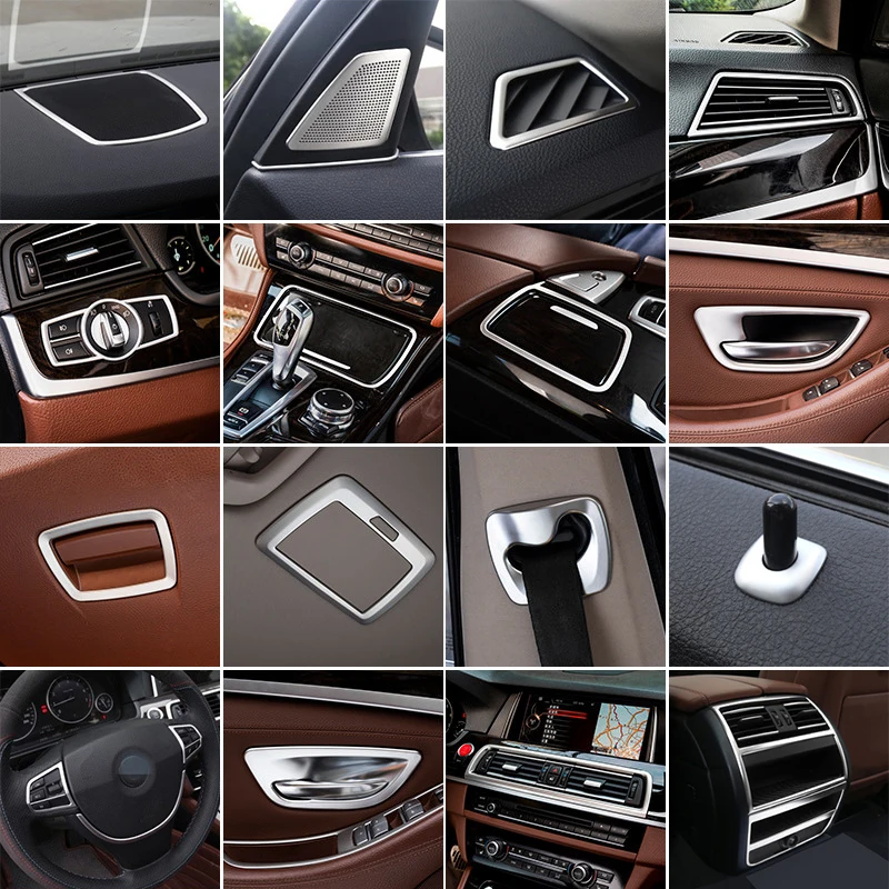 Botões Interior Painel Quadro Decoração Guarnição Capa, Etiqueta de Aço Inoxidável, Car Styling Acessórios, BMW Série 5, F10, F18