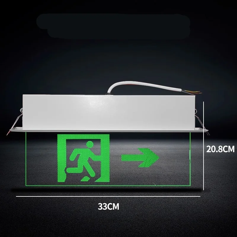 Imagem -05 - Led Safety Exit Sign Board Indicador de Vidro Temperado Embutido Luz de Emergência de Fogo Ac85265v