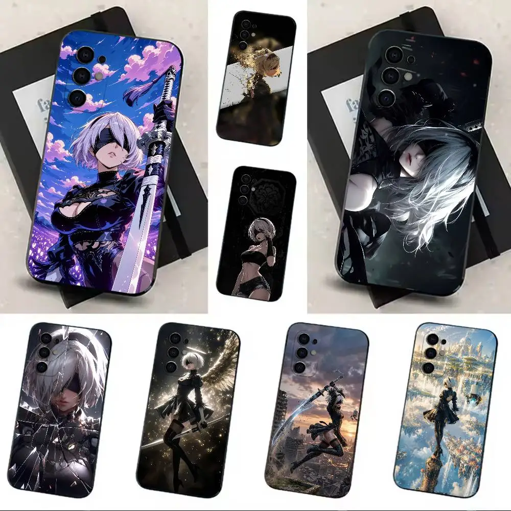 Cool N-NieR Automata-os YoRHa 2B Phone Case Soft Black For Samsung S24,S21,S22,S20,S23,S30,Ultra,S20,Plus