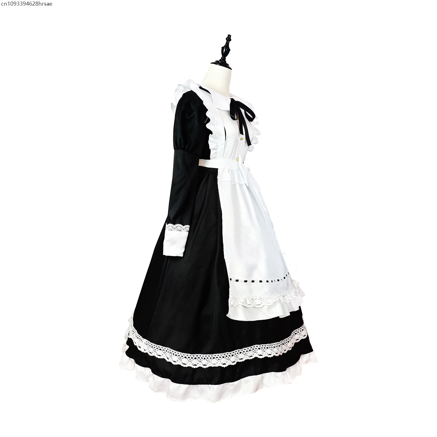 

Halloween Anime Cosplay Costumes Anime Apron Maid Role Play Long Dress Plus Size Black White Lolita Lingerie Dress Maid Outfit