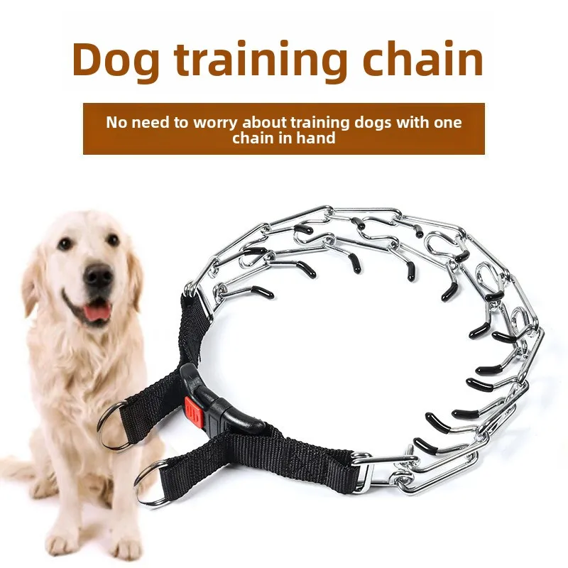 

Removable Stimulation Dog Training Chain Pet Collar Metal Iron Lock Dog Training Collar Neck Ring Necklace Pet Supplies