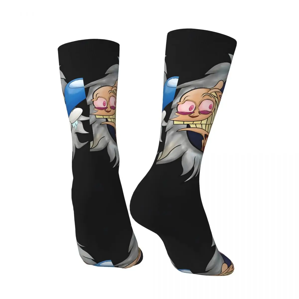 Vintage Ren & Stimpy Torn Circle Design Men's compression Socks Unisex The Ren & Stimpy Show Street Style Seamless Crew Sock