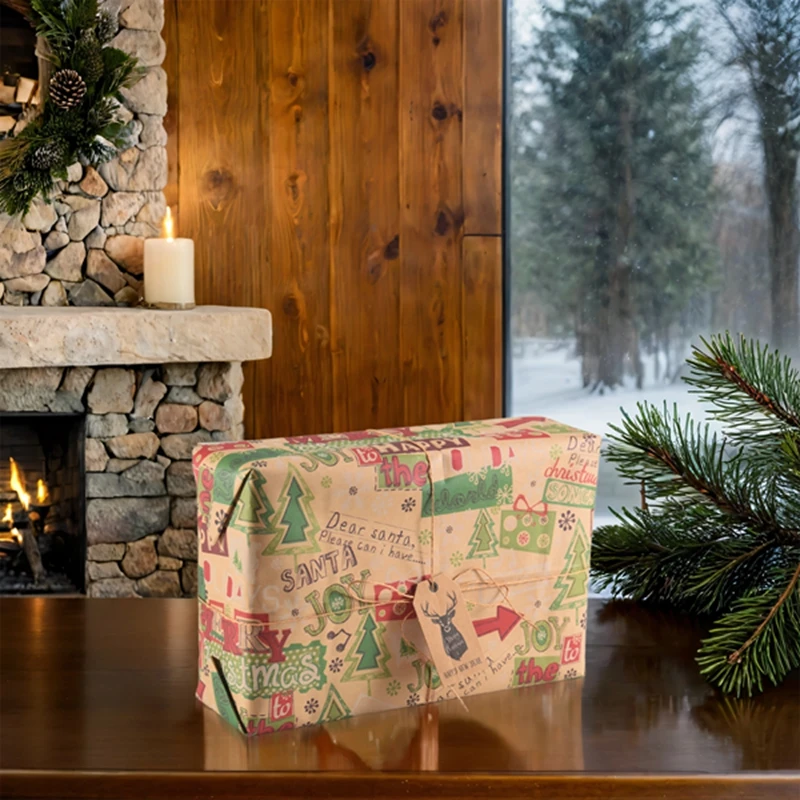 AC48-6 Pack Wrapping Paper Sheets,For Christmas Birthday Party Wrapping Paper Set Gift Wrap Papers