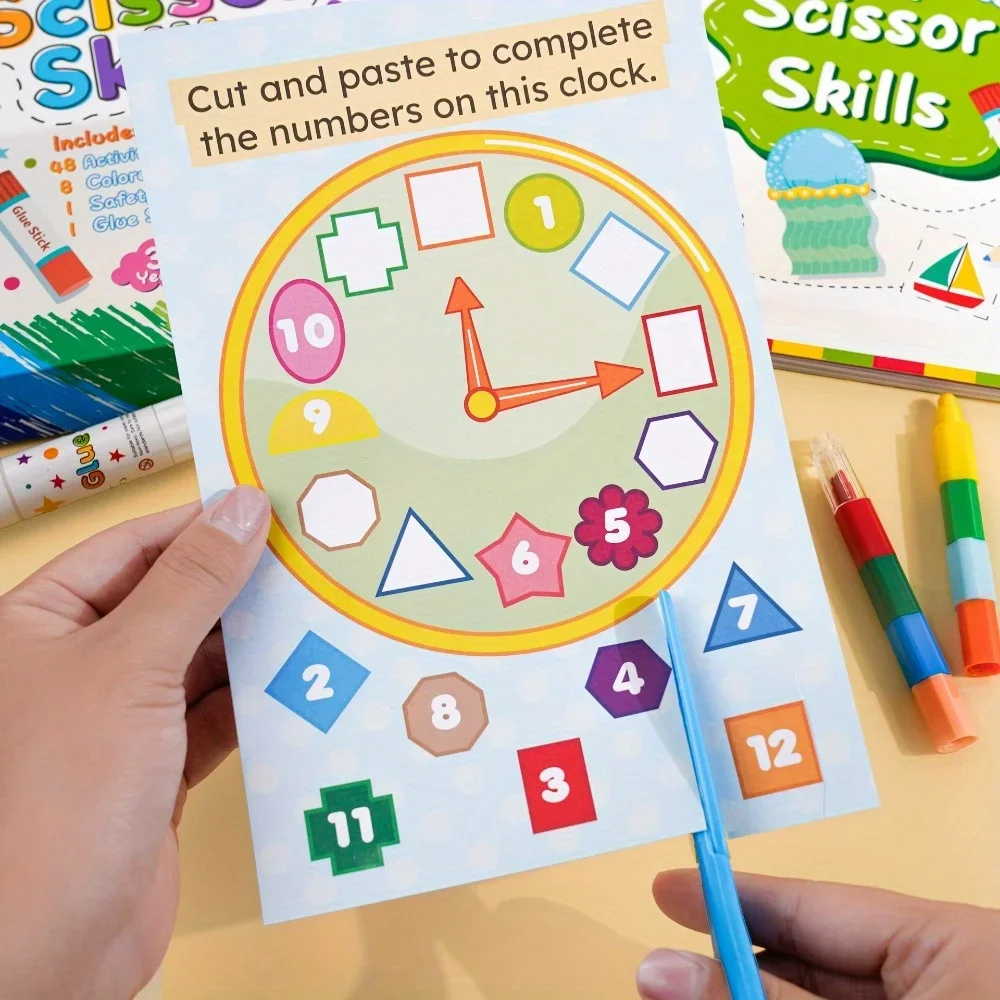 Kinder-Spaß Papier-Bastelset DIY Scrapbooking Malbuch mit Aufklebern Frühes Lernspielzeug