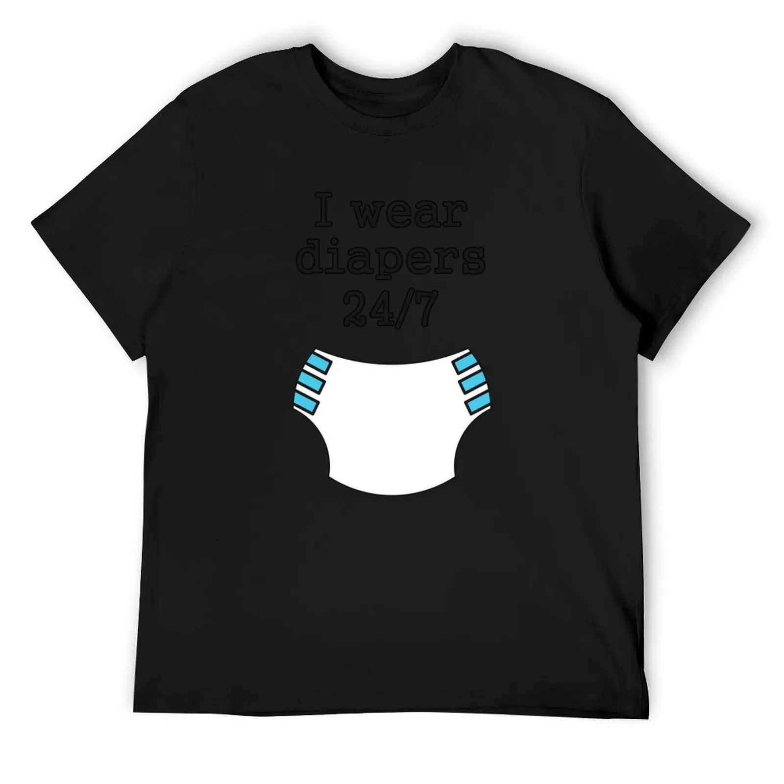 I wear diapers 24/7 T-Shirt cute tops man t shirt rapper graphic tees T-shirts for men cotton