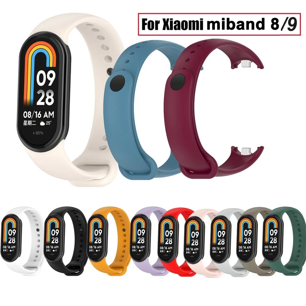 Xiaomi MiBand 8 9 Silicone Smart Band Strap for Mi band 8 9 Soft Waterproof sport band