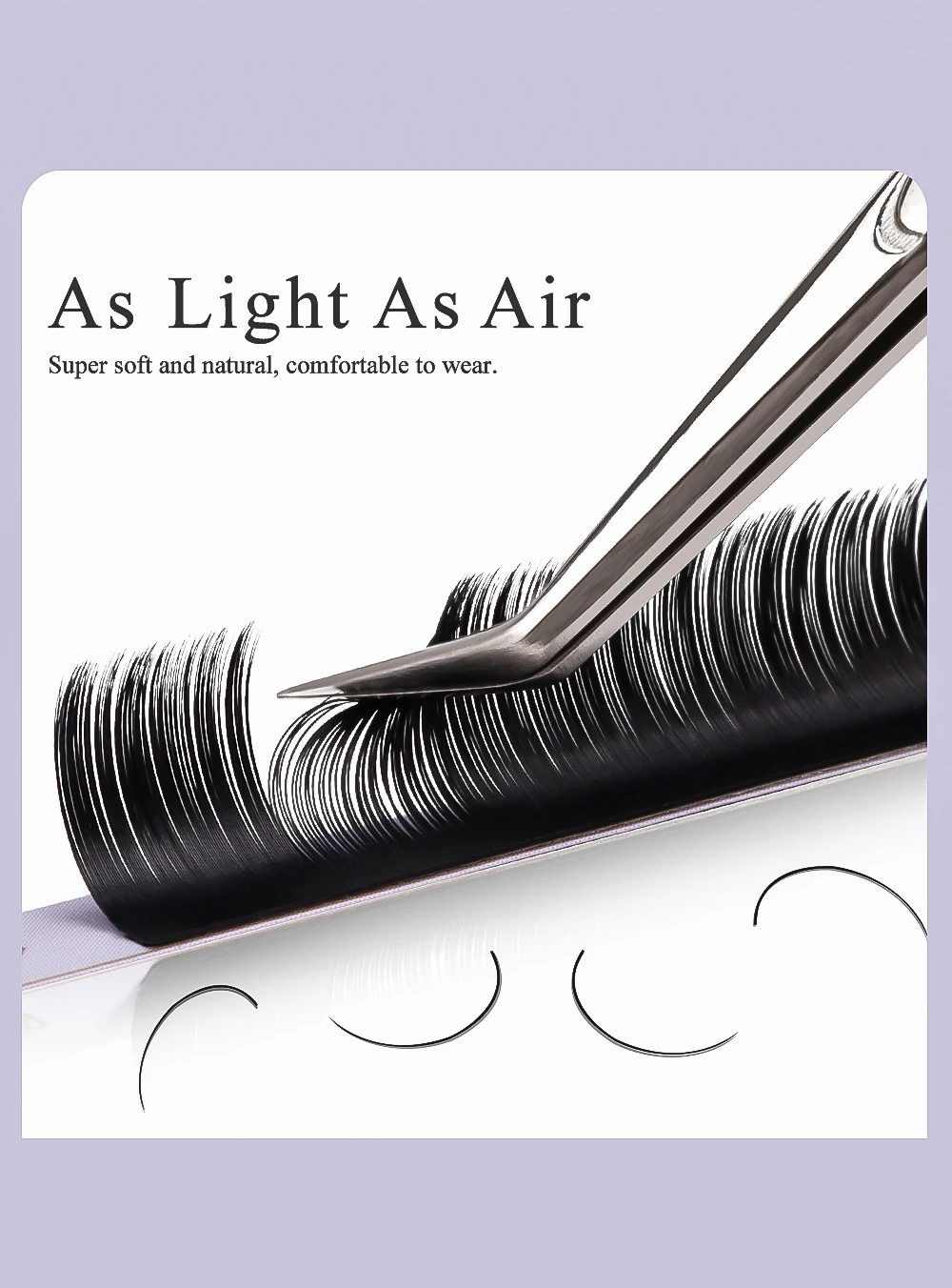 SAKURAHANA Flache Ellipse-Wimpern, natürlich, superweich, individuelle, matte Kunstnerzwimpern, B/C/D/L/LU Curl Split-Tips, flache Wimpern – Detail 5
