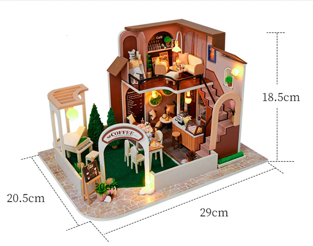 2014 DIY Doll House Wooden Miniature Building Kits  Dollhouse Furniture Accessories Toys for Children Birthday Christmas Gifts