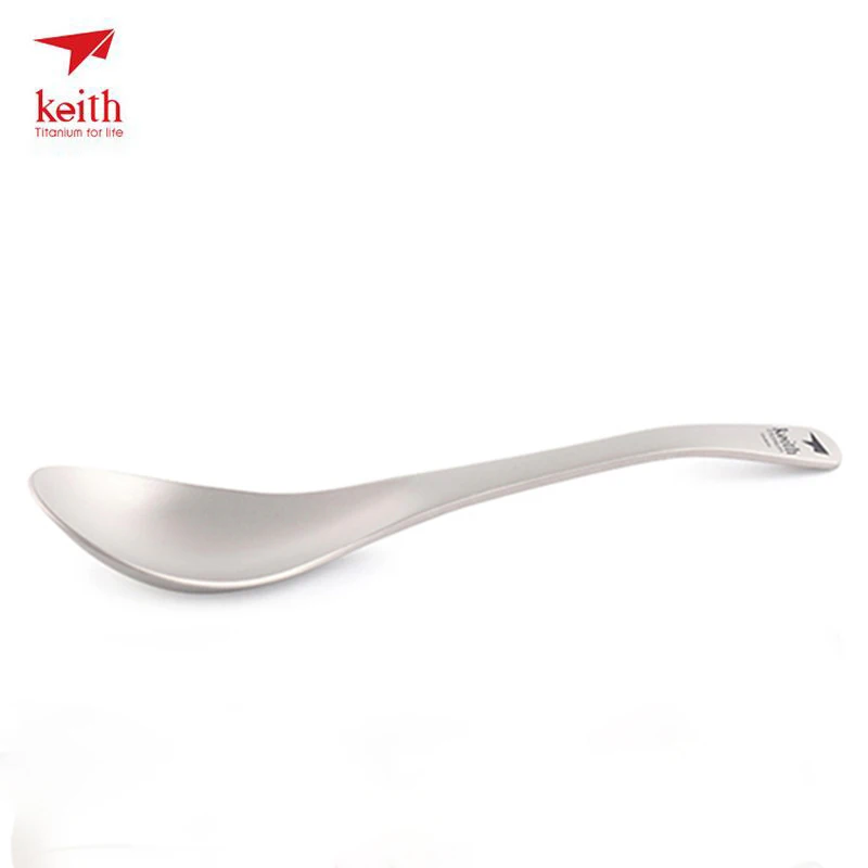 Keith Cutlery Titanium Outdoor Camping Hiking Picnic Titanium Spoon Flatware For Camping Tableware Equipment 170mm Ti5204