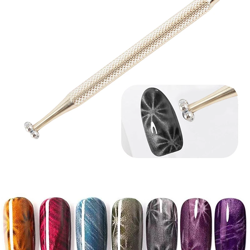 1/2 pezzi penna magnetica professionale per nail art a doppia testa mini perline di ferro ad alta precisione magnete che punteggia penna strumento per manicure