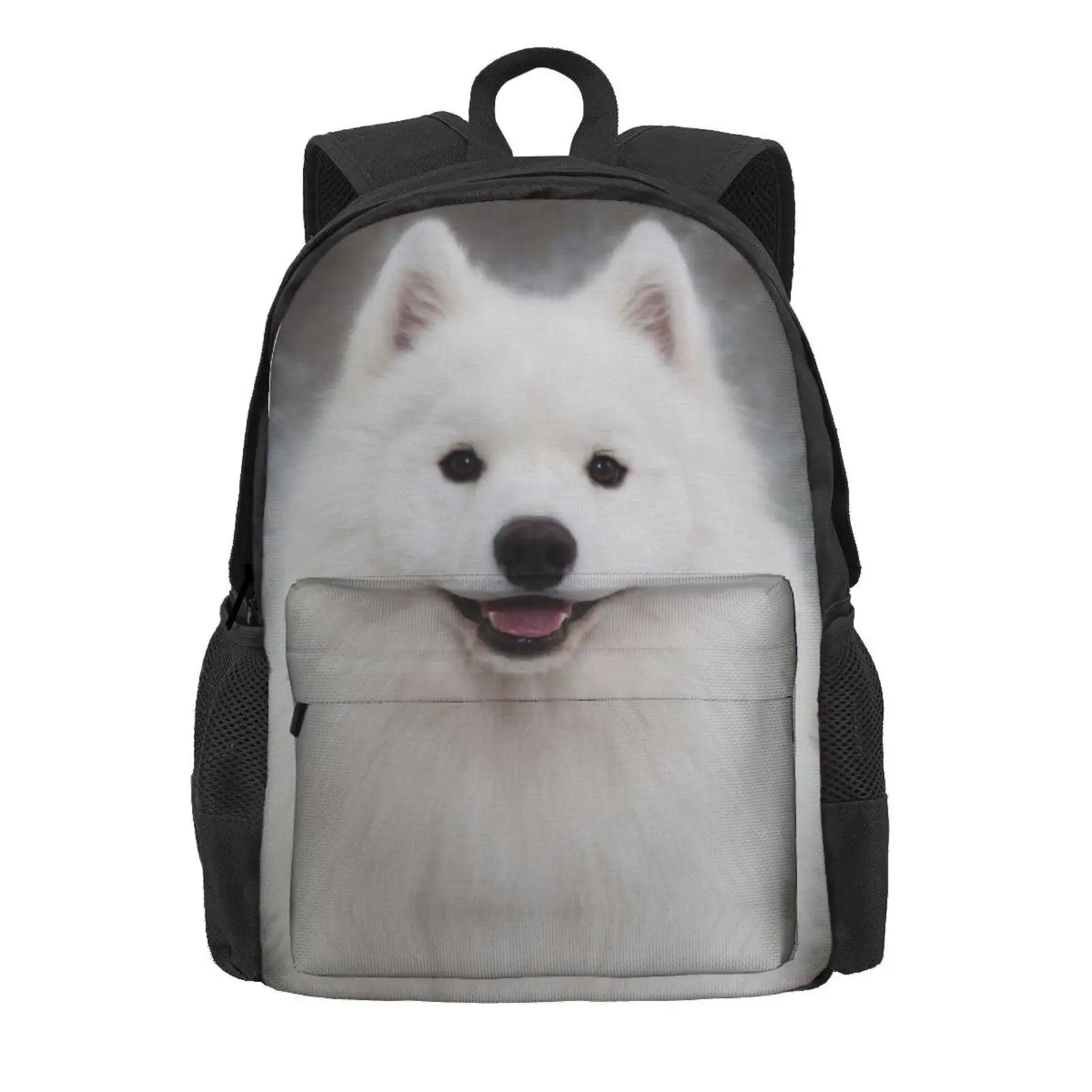 Samoyed Puppy Dog Hot Sale Schoolbag Backpack Fashion Bags Samoyed Smiling Dog Cute Whitepuppy Fluffypuppy Cutie