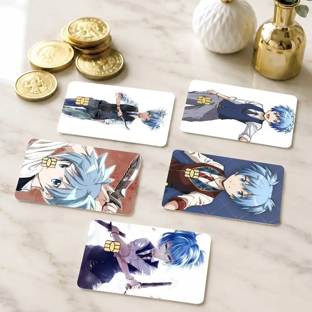 A-Anime Assassination Classroom Nagisa Shiota Credit Card HD Stickers Small Chip Waterproof Sticker Game Card Decal Gift