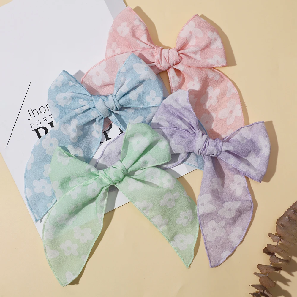 

Fabric Big Bow Hair Clip for Kids Lovely Print Hairgripes Girls Delicate Bowknot HairPins Handmade Boutique Baby Headwear