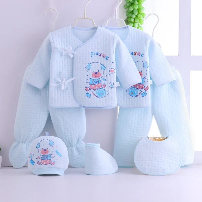 Spring & Winter & Autumn Newborn Baby Clothing Set Infant Clothes Suits 7 Pieces For 0 1 2 3 Months Full Month Neonatal Set