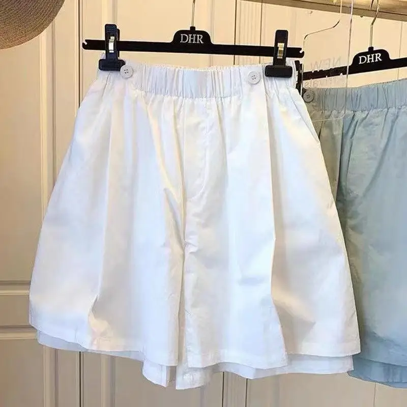 Pantalones casuales de doble capa Pantalones de pierna ancha de cintura alta para mujer Diseño asimétrico Temporada de primavera Regular Fino Le de cinco cuartos...