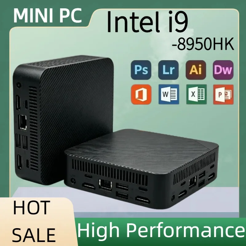 High Performance Mini PC Intel i9 -8950HK Mini PC Computer 16GB RAM 1TB/2TB SSD Gaming PC Wifi 6 BT5.2 Mini PC Desktop