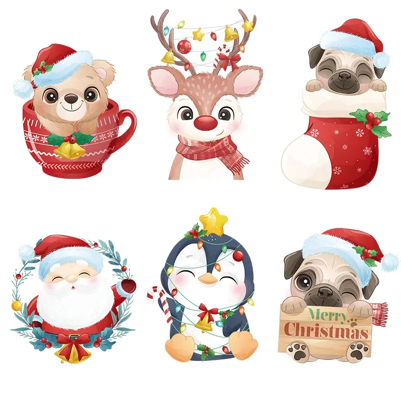 Merry Christmas Cartoon Series Personalized Toilet Wall Sticker Switch Decoration Removable Self Adhesive Window Sticker Navidad