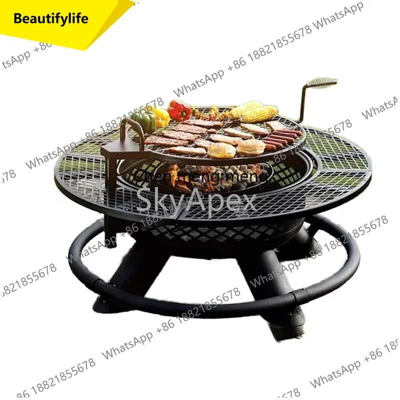 

Уличный металлический гриль-барбекю A55, походная печь, мангал на углях, легко собираемый, портативный, сверхпрочный, для сада и двора