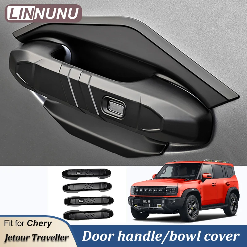 

LINNUNU For Chiery Jetour Traveller T2 2025 2026 Car Door Pull Handle Doorknob Cover exterior decoration protect Accessories