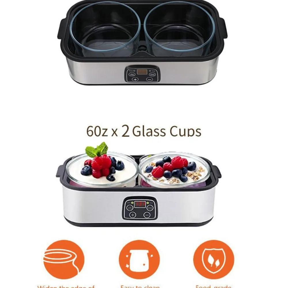 Two Cups Yogurt Machine 2L Jam Ice Cream  Pudding Breakfast Homemade Yogurt Fermentation Machine