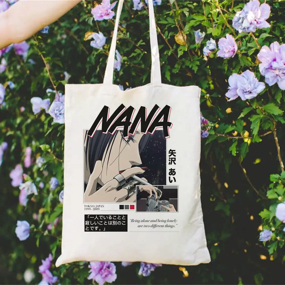 Nana Anime Canvas Tote Bags Fashionable Art Supplies Digital Print Sustainable Shopping Bag Fashionable Unique Pattern