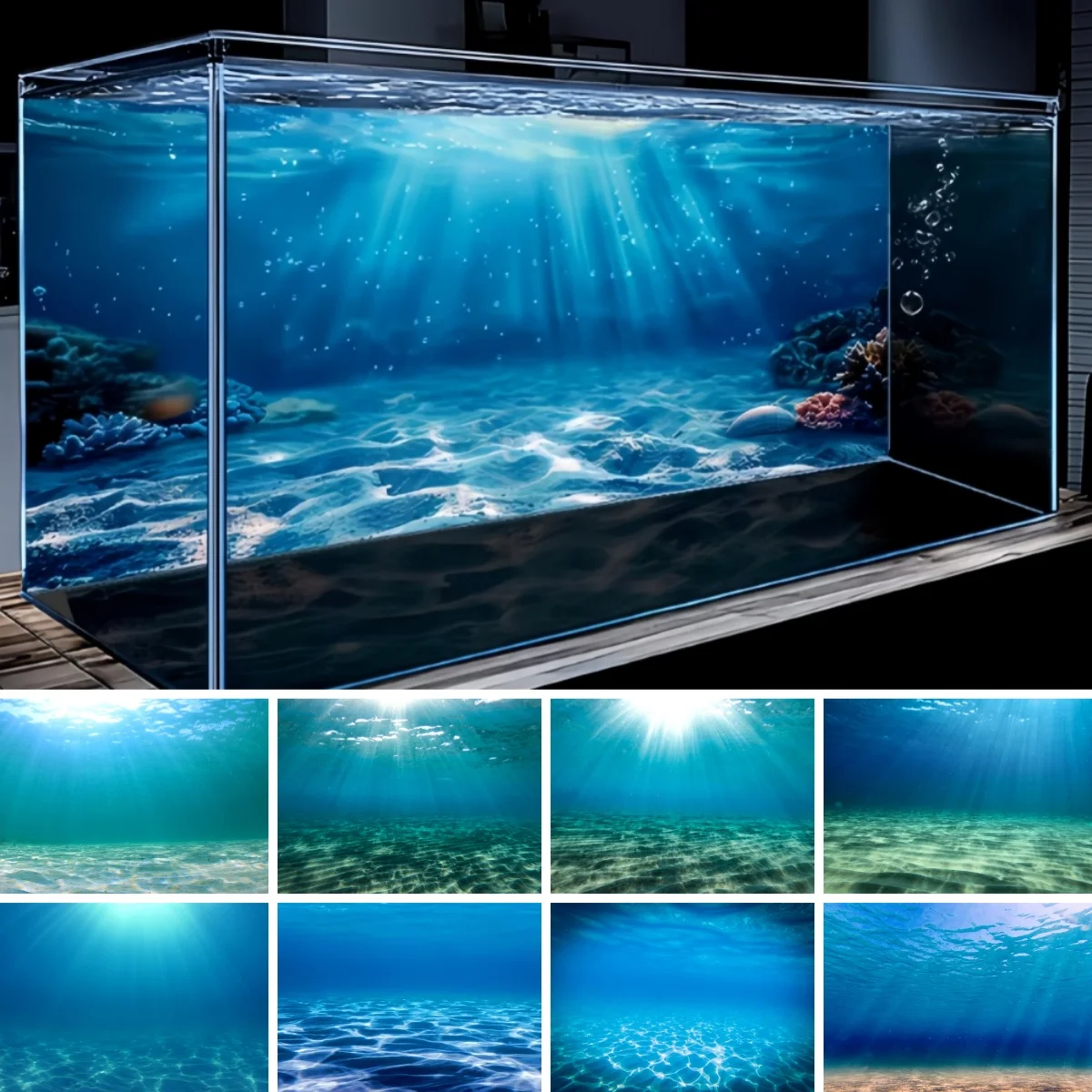 Unterwasser-Szenerie Aquarium-Hintergrund Blaues Meer Fischbecken-Hintergrund Unterwasserwelt-Thema Dekorationshintergründe für Fotografie