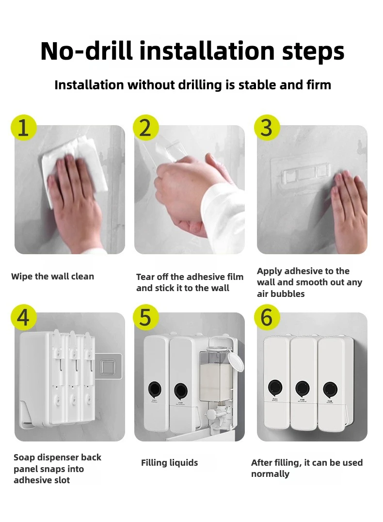 

Shampoo Gel Container Shower and Lotion Dispenser Manual Press Soap Dispenser Liquid Dispensing Bottle Bathroom Accessories