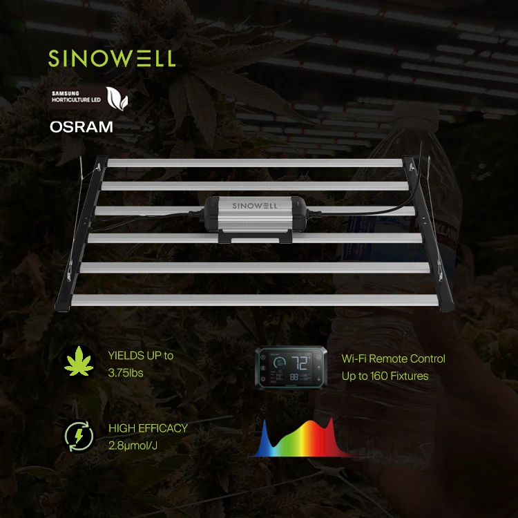 Хит продаж: Оптовые светодиодные фитолампы Sinowell 6 Bars 645W Pro с высоким PPD 1800 мкмоль/с, полный спектр, на диодах Samsung 301H 301B