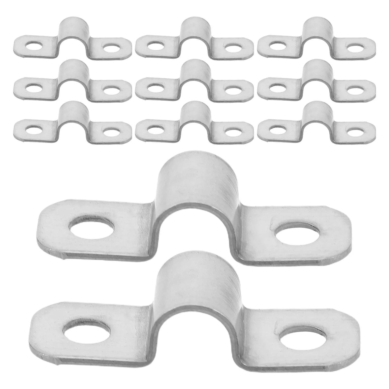 100Pcs Stainless Steel Field Fencing Clips Rust Proof Wire Rope Cable Clamp for Farm Fence Privacy Fence Pipe Mounting Conduit