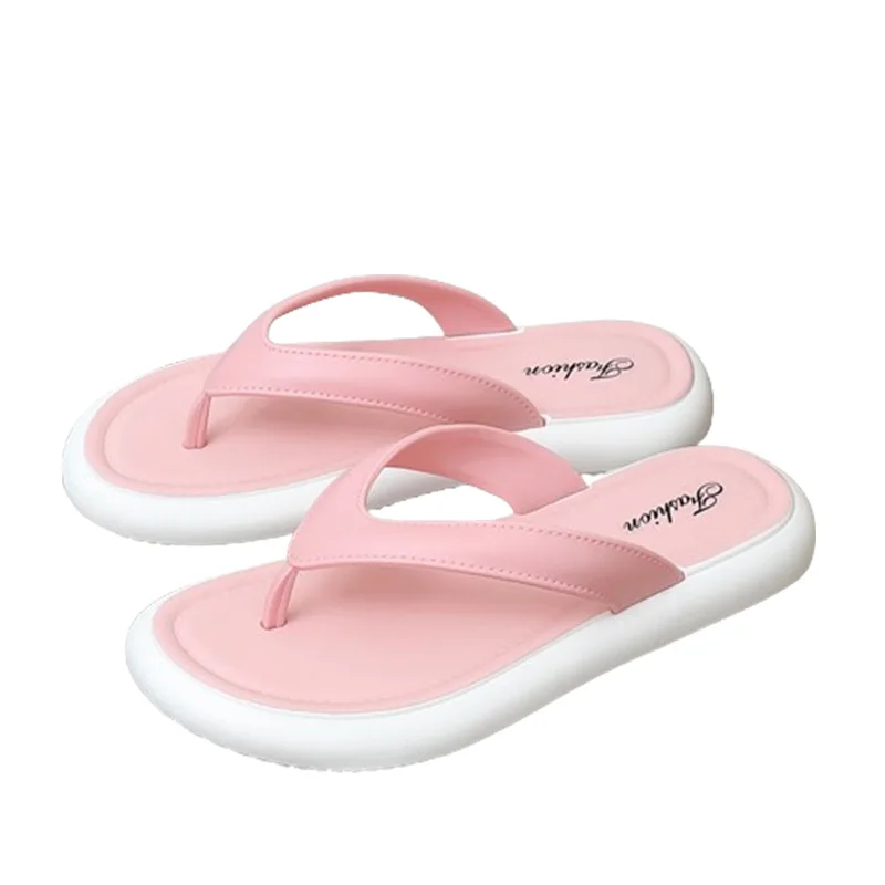 Flip-flops female summer wear fashion thick bottom home indoor bath non-slip soft bottom new flip-flops