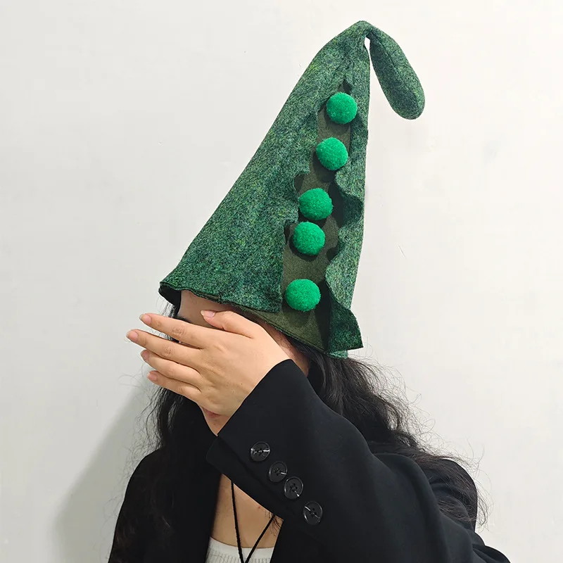 Handgefertigter Oster-Dekorationshut Niedliche Erbsenhüte Partyhüte Cosplay-Kostüm-Accessoires Zaubererhüte Geburtstagsparty-Zubehör