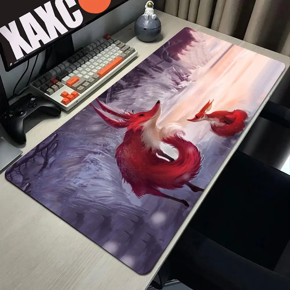 Fox mousepad HD print gaming mouse pad pc computer 800x300x3mm gamer accessories mat Fashion laptop desk protector pads