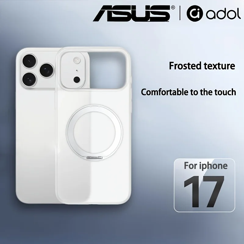 ASUS Magnetyczny 360 °   Obrotowe etui na telefon z uchwytem do iPhone 17 18 Pro Max, 18 Pro, z pierścieniem, matowe, przezroczyste etui Funda — zdjęcie produktu 5