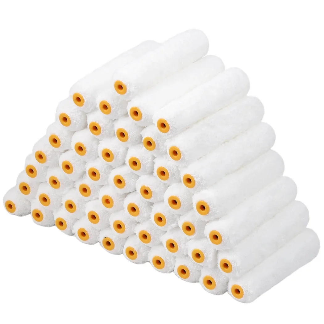 50Pcs Paint Roller Covers Paint Roller Set Paint Roller Mini Paint Roller For Applying Paint Wall Ceiling Home Painting Supply