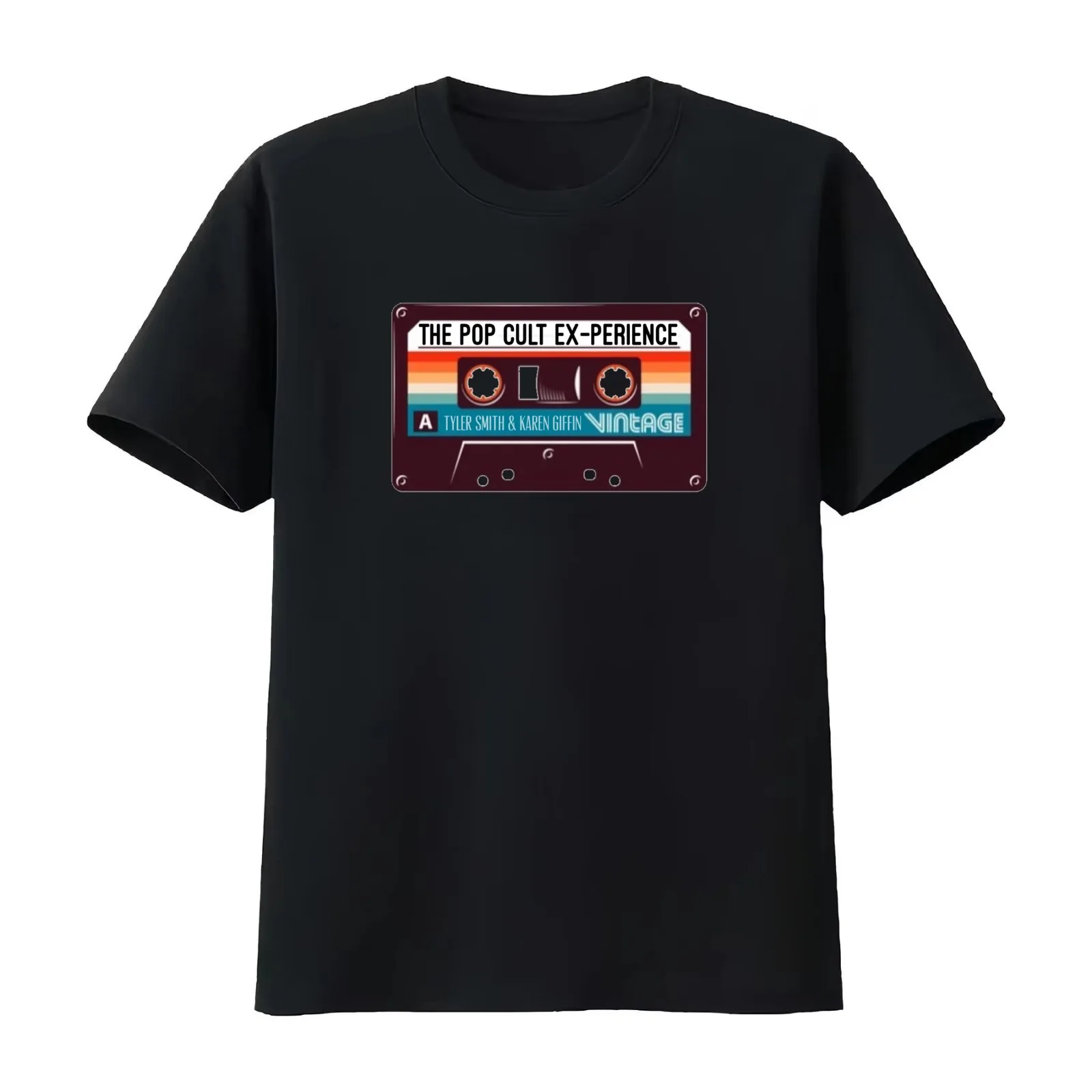 Pop Cult Mixtape T-Shirt Summer Casual Cotton Tee Oversized Streetwear Tops Vintage Graphic Print Loose Fit Short Sleeve