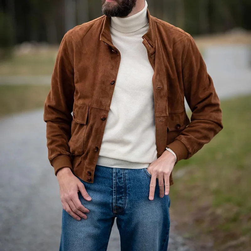 Jacket Men's Autumn Versatile Solid Color Casual Outside Men's Jacket