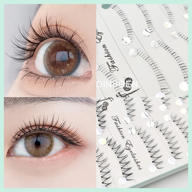 Transparente Wimpern mit Stiel 5/7/10 Paar Manga Einzelwimpern Weiche Künstliche Wimpern Wimpernverlängerung Make-up Koreanisch – Detail 3