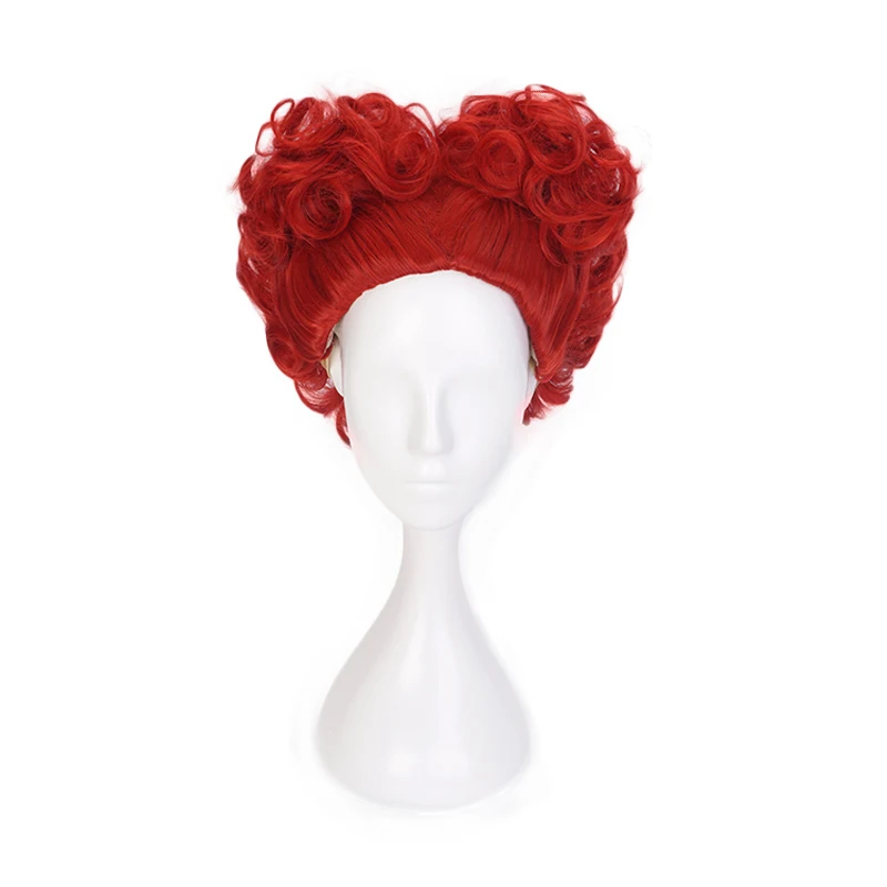 

The Red Queen Red Short Curly Wig Cosplay Costume Heat Resistant Synthetic Hair Women Cosplay Wigs