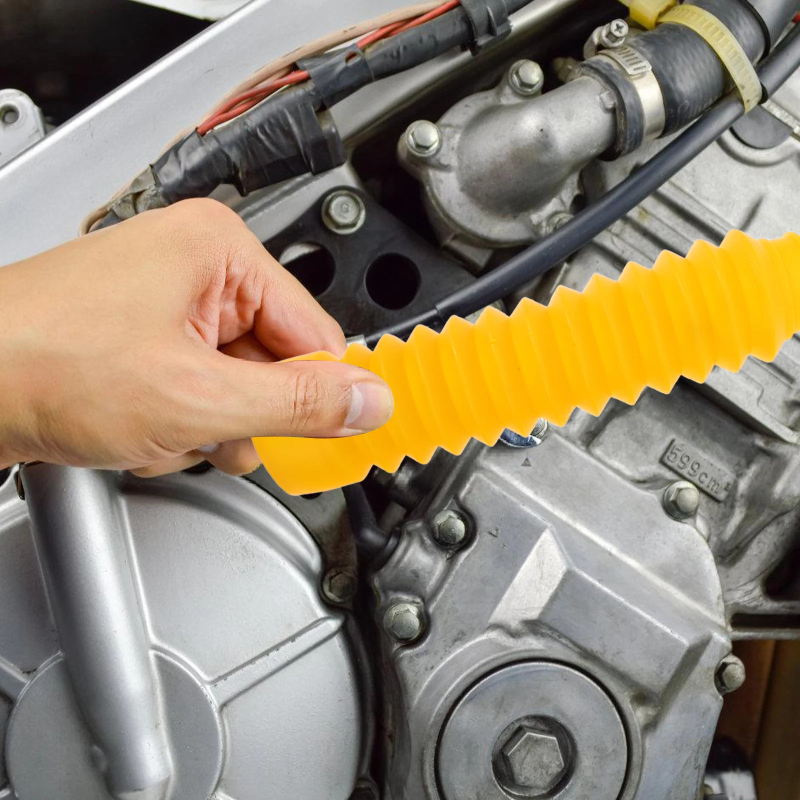 

Universal Damping Protector Yellow Motorcycle Front Boots Dirt Shock Absorber Dust Cover Durable Easy Install