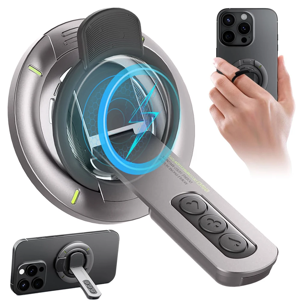 

Подставка для телефона MagSafe 3-в-1, магнитный держатель на палец, двусторонняя магнитная подставка для телефона для iPhone 17, 16, 15, 14, 13, 12